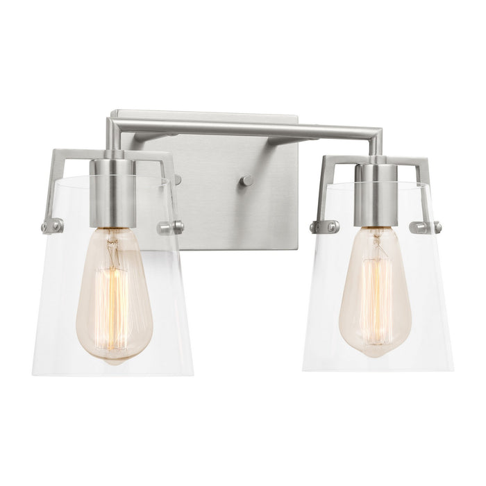 Visual Comfort Studio DJV1032BS Two Light Bath, Brushed Steel