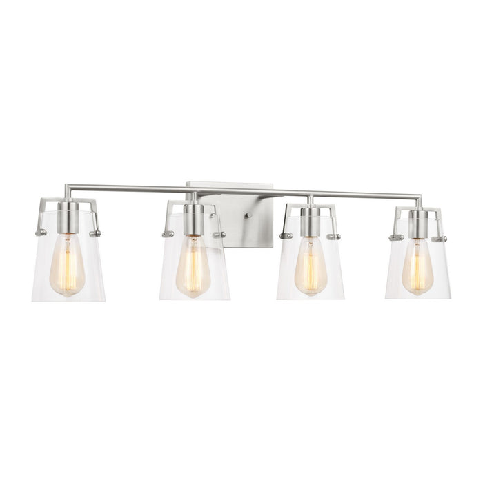 Visual Comfort Studio DJV1034BS Four Light Bath, Brushed Steel