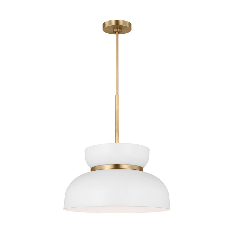 Visual Comfort Studio DJP1111SBMWT One Light Pendant, Matte White