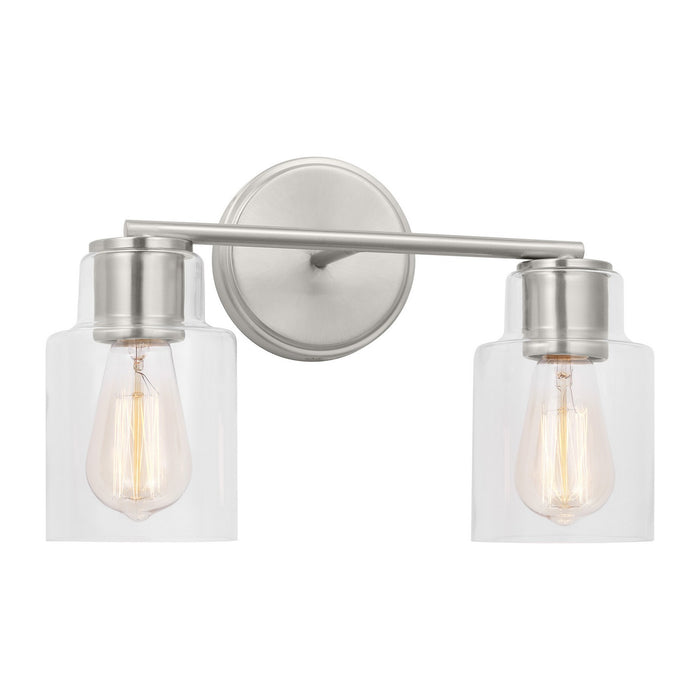 Visual Comfort Studio DJV1002BS Two Light Bath, Brushed Steel