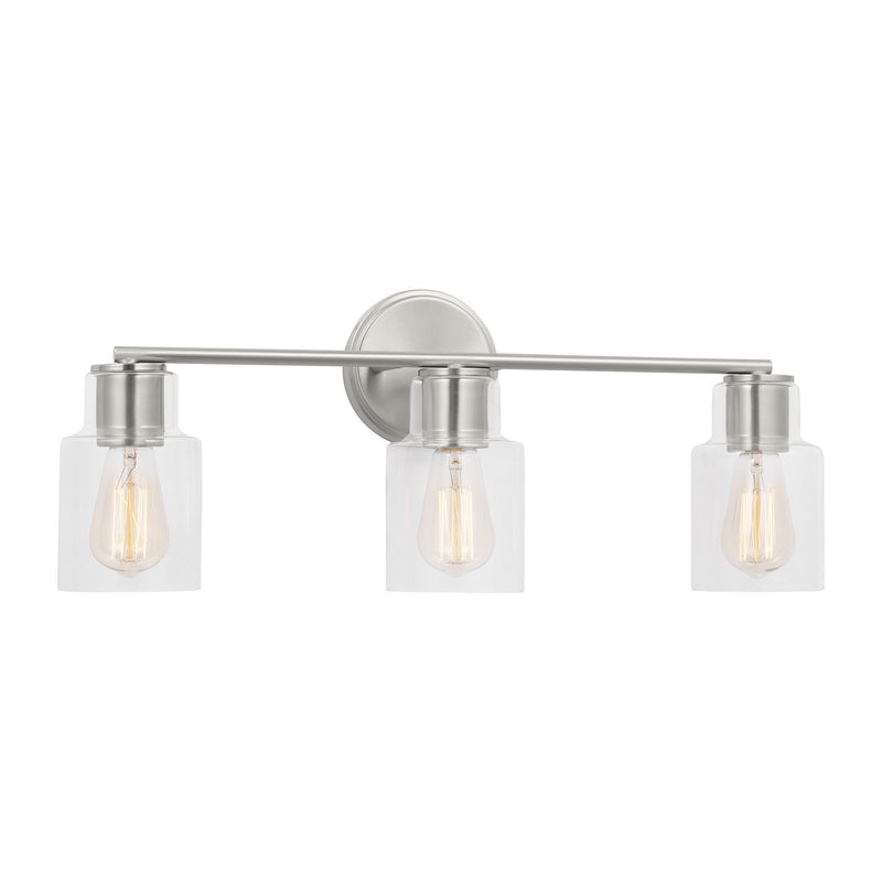 Visual Comfort Studio DJV1003BS Three Light Bath, Brushed Steel