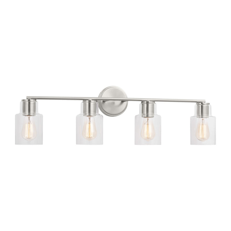 Visual Comfort Studio DJV1004BS Four Light Bath, Brushed Steel