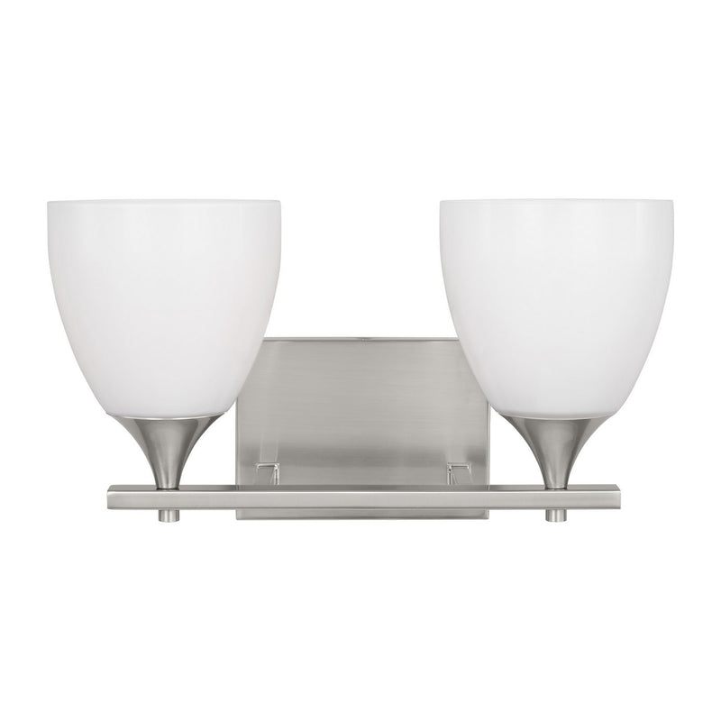 Visual Comfort Studio DJV1022BS Two Light Bath, Brushed Steel