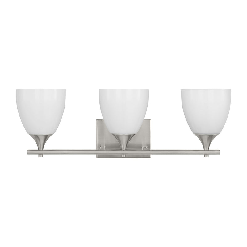 Visual Comfort Studio DJV1023BS Three Light Bath, Brushed Steel