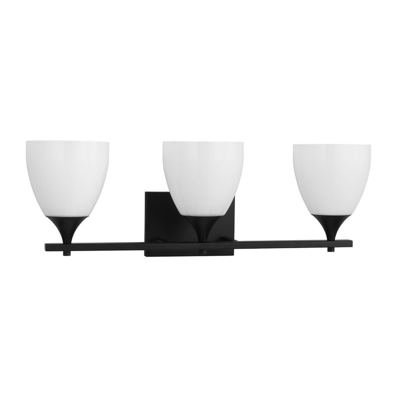 Visual Comfort Studio DJV1023MBK Three Light Bath, Midnight Black