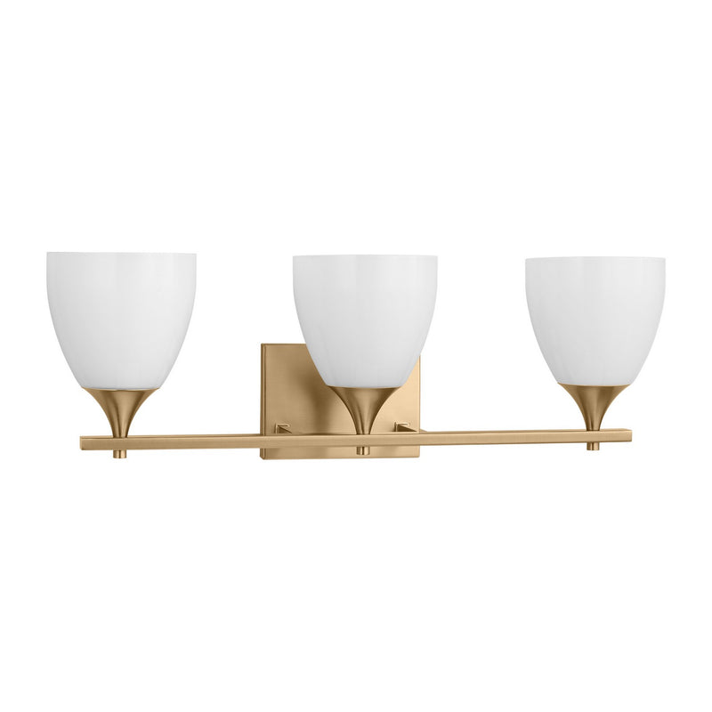 Visual Comfort Studio DJV1023SB Three Light Bath, Satin Brass