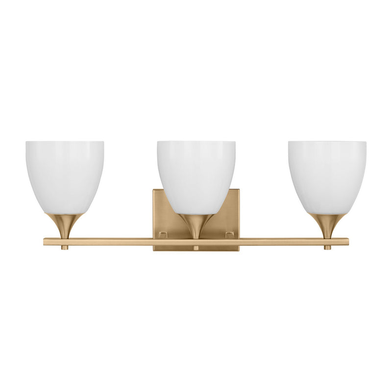 Visual Comfort Studio DJV1023SB Three Light Bath, Satin Brass