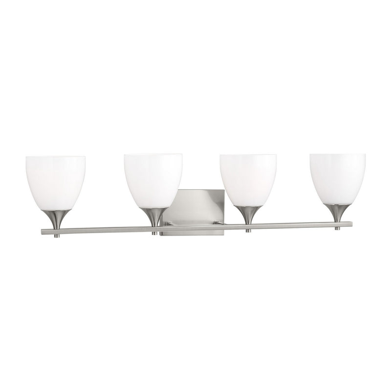 Visual Comfort Studio DJV1024BS Four Light Bath, Brushed Steel