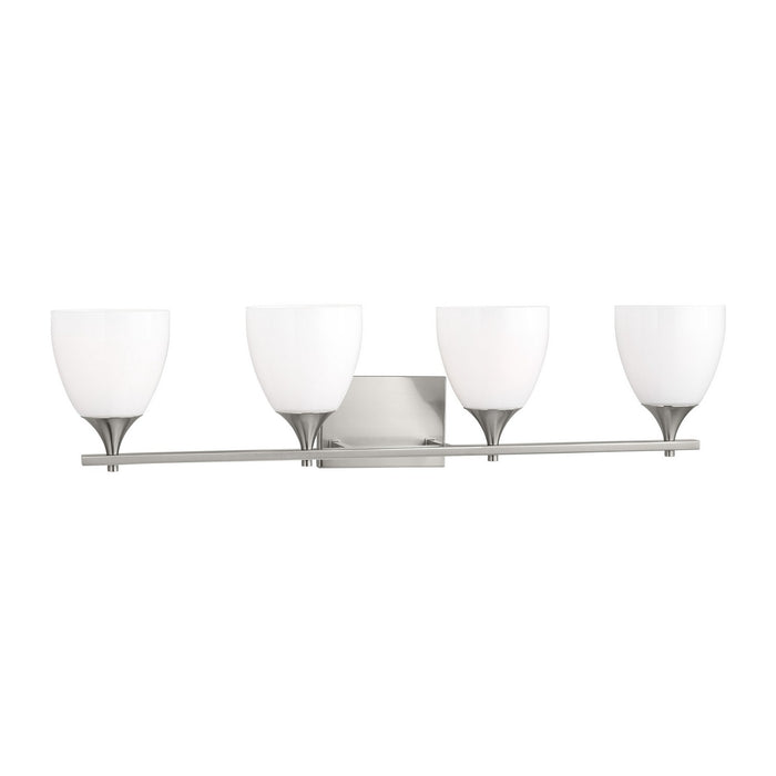 Visual Comfort Studio DJV1024BS Four Light Bath, Brushed Steel
