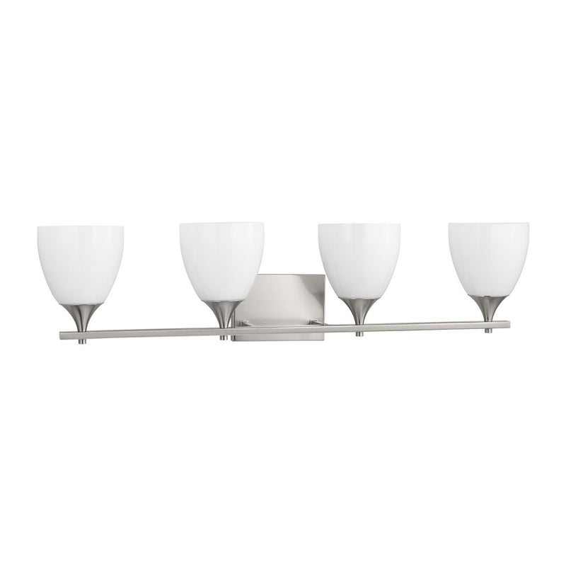 Visual Comfort Studio DJV1024BS Four Light Bath, Brushed Steel