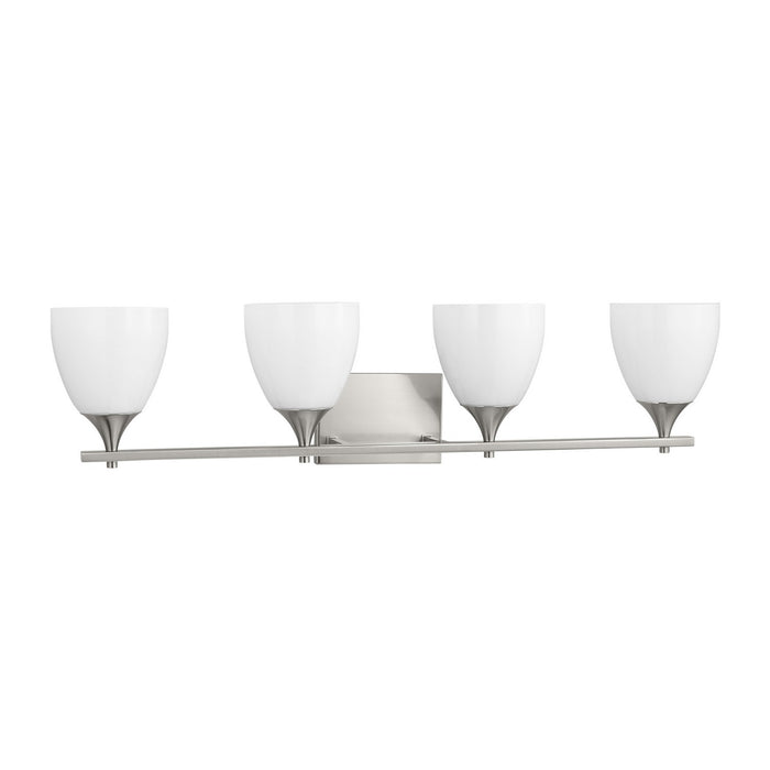 Visual Comfort Studio DJV1024BS Four Light Bath, Brushed Steel