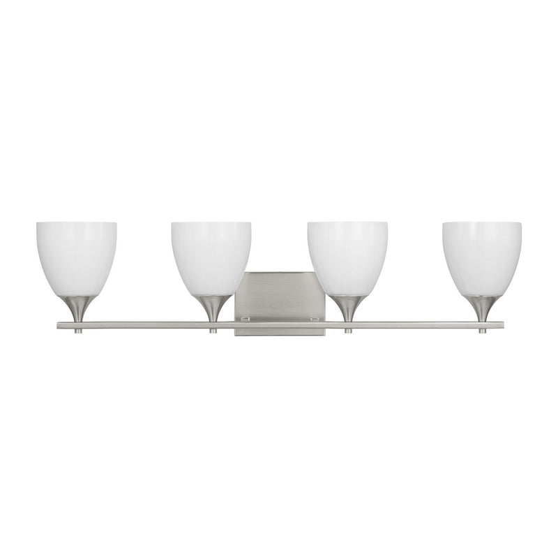 Visual Comfort Studio DJV1024BS Four Light Bath, Brushed Steel