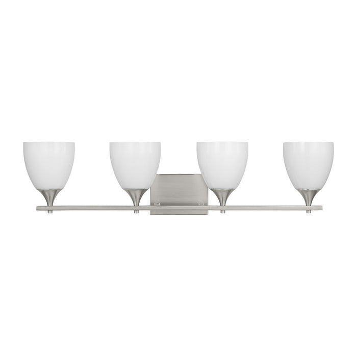 Visual Comfort Studio DJV1024BS Four Light Bath, Brushed Steel