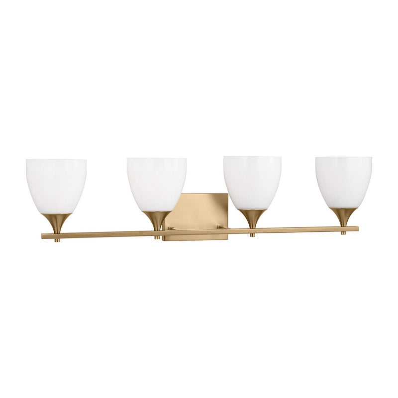 Visual Comfort Studio DJV1024SB Four Light Bath, Satin Brass
