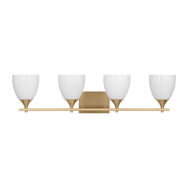 Visual Comfort Studio DJV1024SB Four Light Bath, Satin Brass