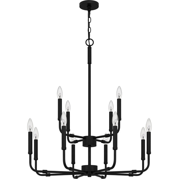 Quoizel ABR5128MBK 12 Light Chandelier, Matte Black