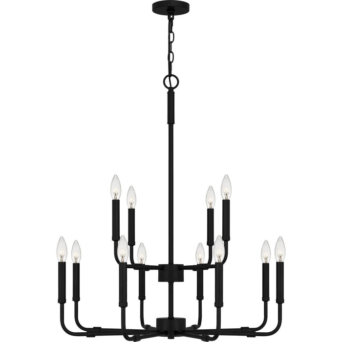 Quoizel ABR5128MBK 12 Light Chandelier, Matte Black