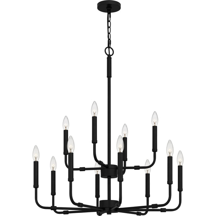 Quoizel ABR5128MBK 12 Light Chandelier, Matte Black