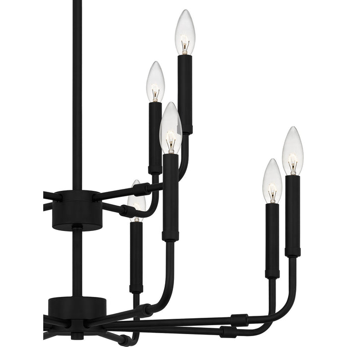 Quoizel ABR5128MBK 12 Light Chandelier, Matte Black