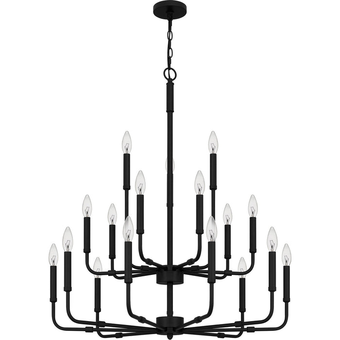 Quoizel ABR5132MBK 18 Light Chandelier, Matte Black