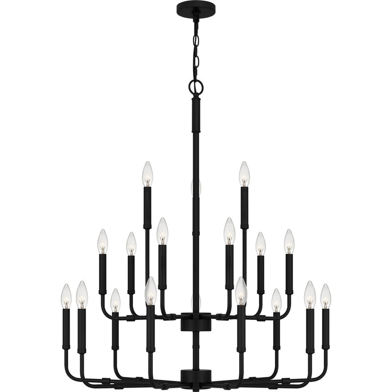 Quoizel ABR5132MBK 18 Light Chandelier, Matte Black