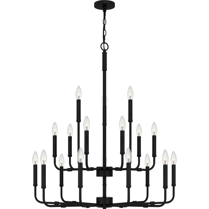 Quoizel ABR5132MBK 18 Light Chandelier, Matte Black