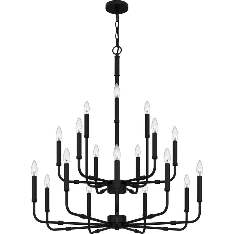 Quoizel ABR5132MBK 18 Light Chandelier, Matte Black