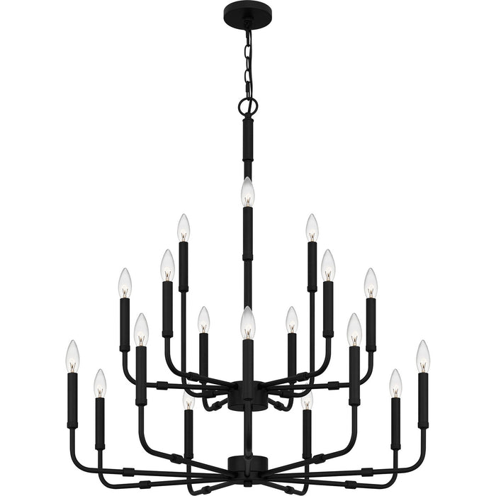 Quoizel ABR5132MBK 18 Light Chandelier, Matte Black