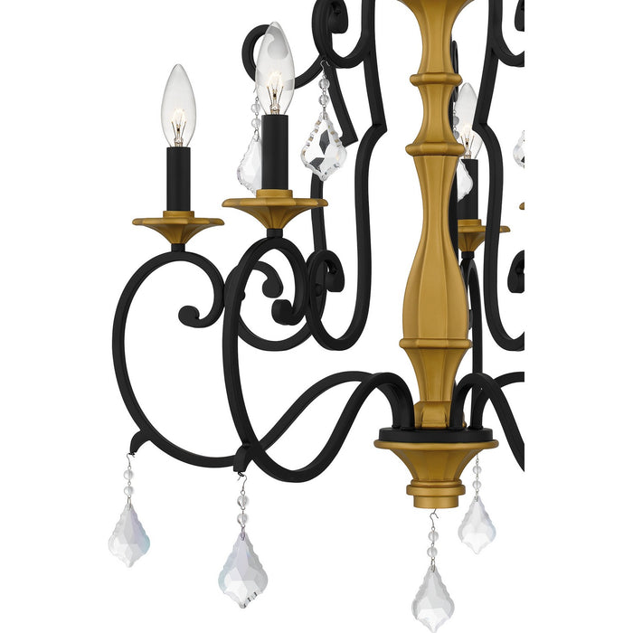 Quoizel AEA5026MBK Five Light Chandelier, Matte Black