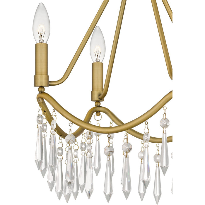 Quoizel AID1712AB Four Light Semi Flush Mount, Aged Brass