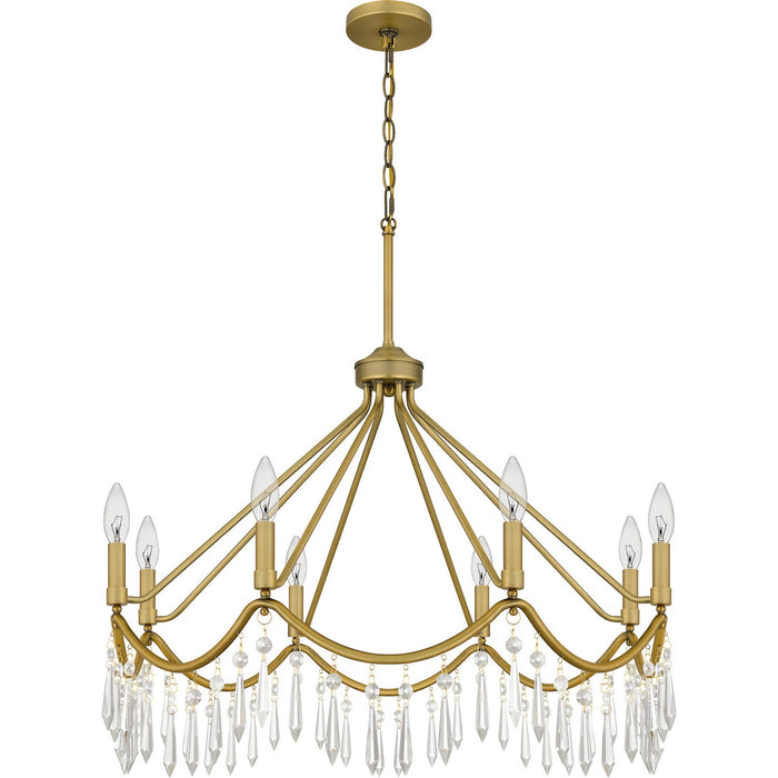 Quoizel AID5030AB Eight Light Chandelier, Aged Brass