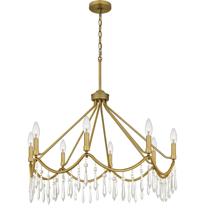 Quoizel AID5030AB Eight Light Chandelier, Aged Brass