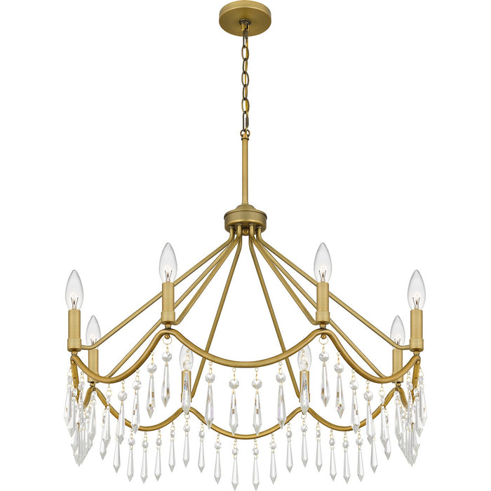 Quoizel AID5030AB Eight Light Chandelier, Aged Brass