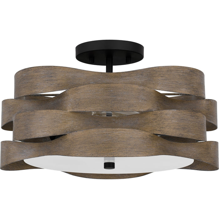 Quoizel APL1716MBK Two Light Semi Flush Mount, Matte Black