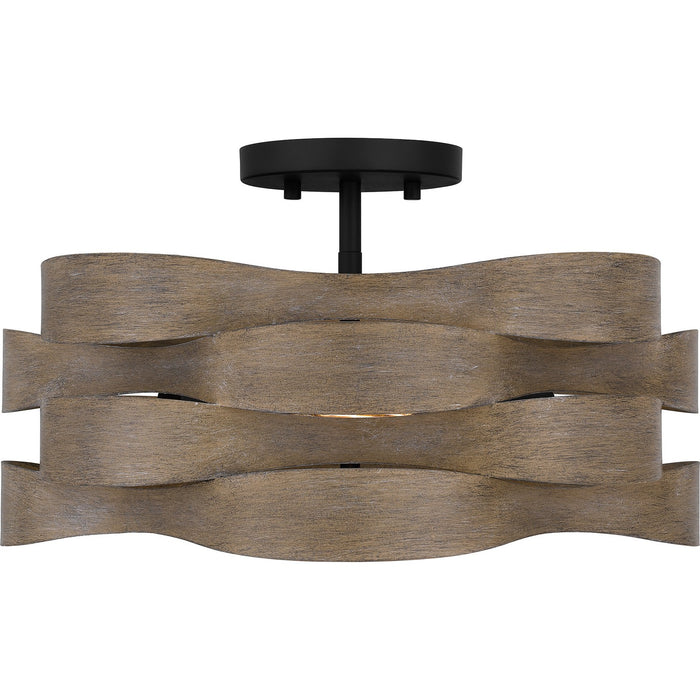 Quoizel APL1716MBK Two Light Semi Flush Mount, Matte Black