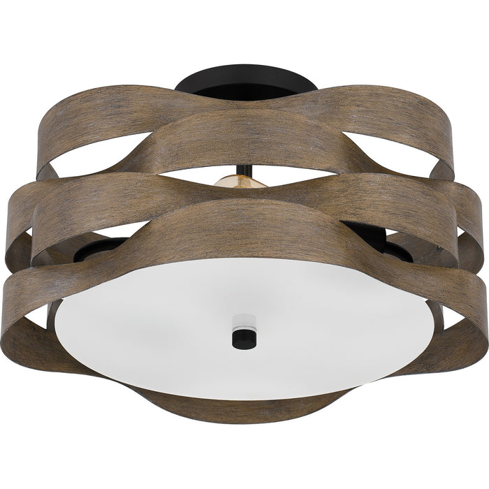 Quoizel APL1716MBK Two Light Semi Flush Mount, Matte Black