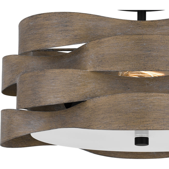 Quoizel APL1716MBK Two Light Semi Flush Mount, Matte Black
