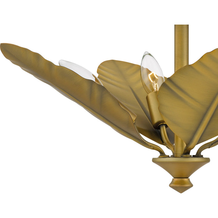 Quoizel BAY1718AB Four Light Semi Flush Mount, Aged Brass