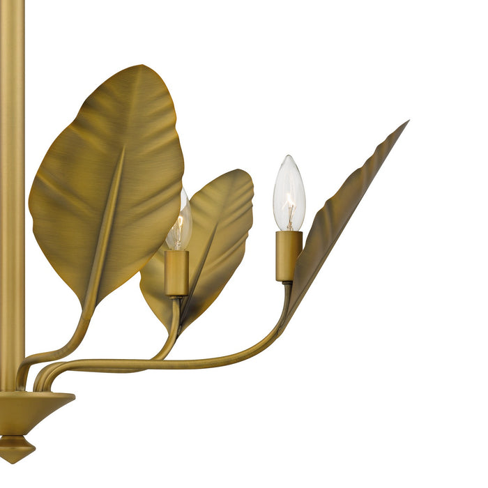 Quoizel BAY5028AB Six Light Chandelier, Aged Brass