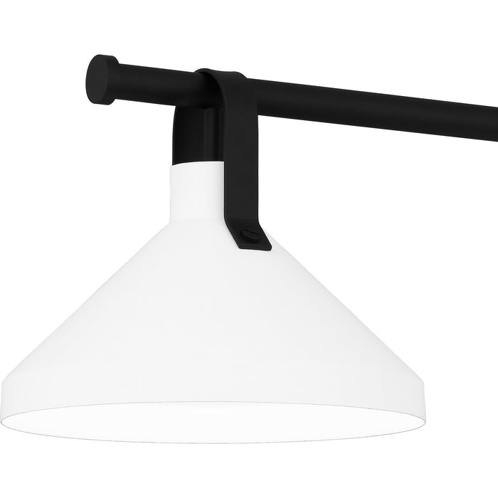 Quoizel BIK338MBK Three Light Linear Chandelier, Matte Black