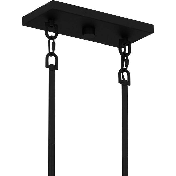Quoizel BIK338MBK Three Light Linear Chandelier, Matte Black