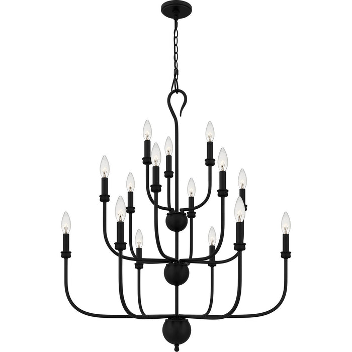 Quoizel BLA5032MBK 15 Light Chandelier, Matte Black