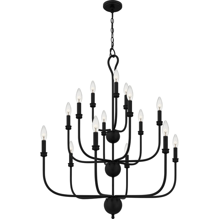 Quoizel BLA5032MBK 15 Light Chandelier, Matte Black