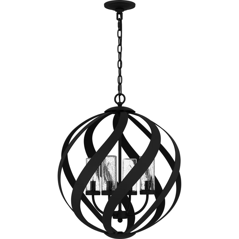 Quoizel BMS3520EK Four Light Outdoor Pendant, Earth Black