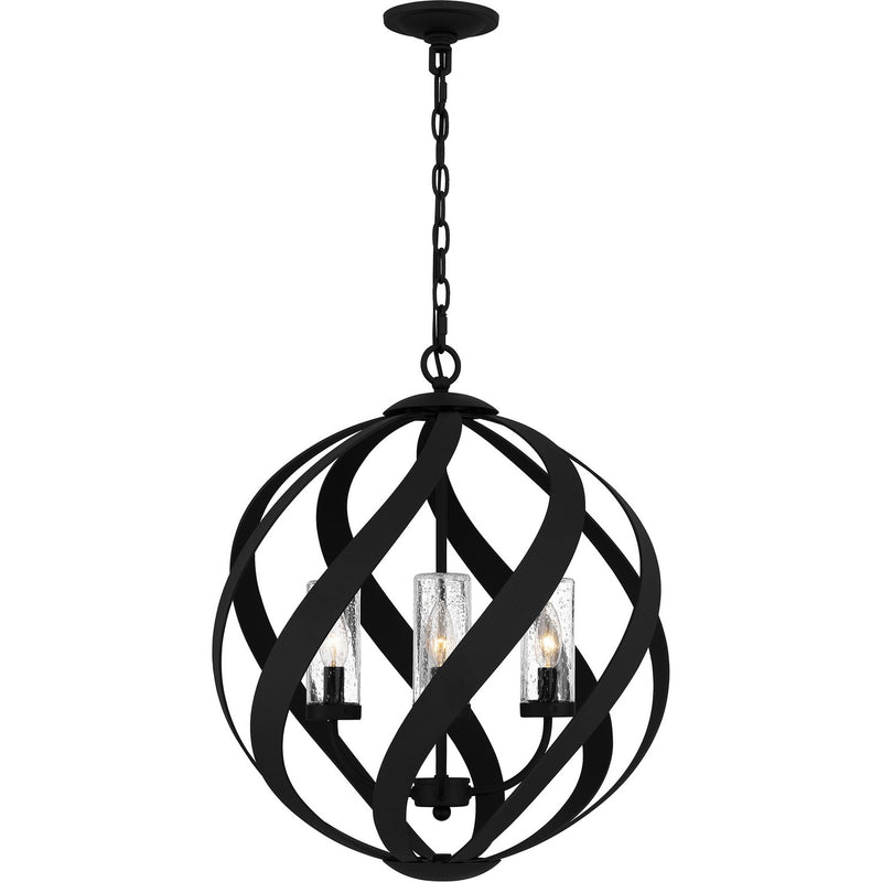Quoizel BMS3520EK Four Light Outdoor Pendant, Earth Black