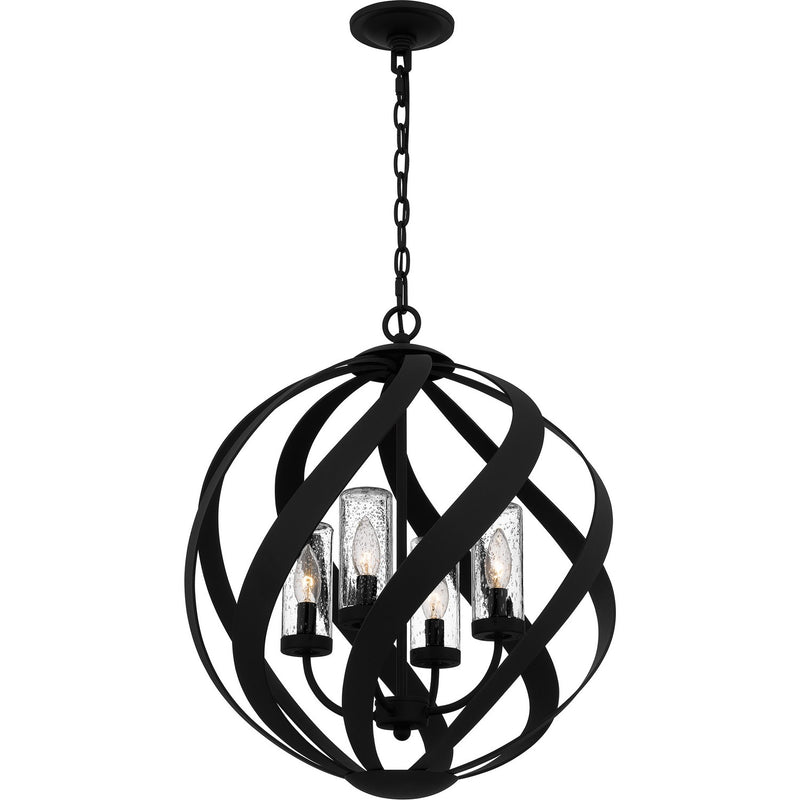 Quoizel BMS3520EK Four Light Outdoor Pendant, Earth Black