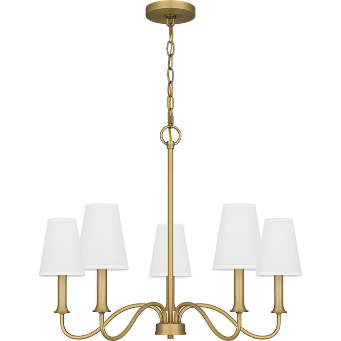 Quoizel BTY5026AB Five Light Chandelier, Aged Brass