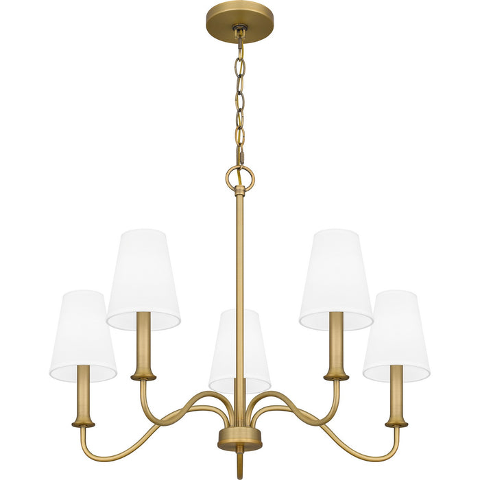 Quoizel BTY5026AB Five Light Chandelier, Aged Brass