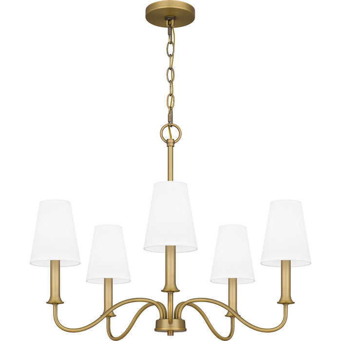 Quoizel BTY5026AB Five Light Chandelier, Aged Brass