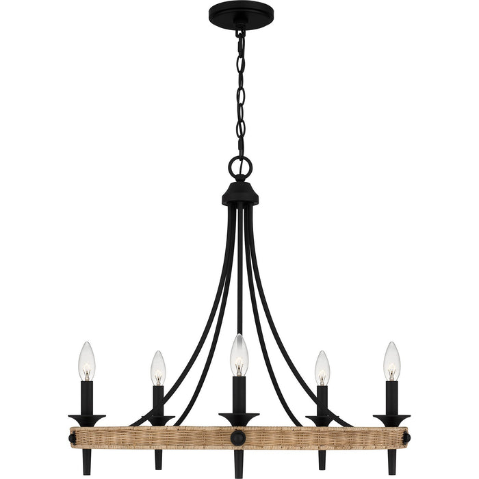 Quoizel CNI5026MBK Five Light Chandelier, Matte Black